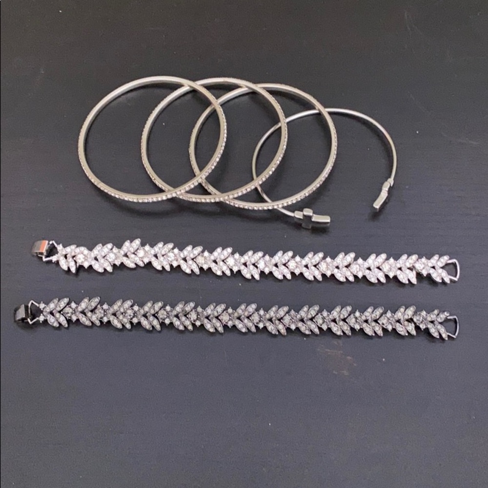 Nwot Silver 6 Bundle Bracelets - image 2